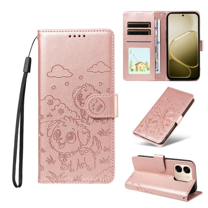 Embossed Heart Dog RFID Blocking Wallet Leather Phone Case, For OPPO A7 Pro Max 5G, For OPPO F33 Pro 5G Global, For OPPO Reno15 F Global, For OPPO Reno15 Global /15C, For OPPO A6 Pro 5G / A6X 5G Global, For OPPO Find X9, For OPPO A6 Pro 4G / 5G Global ...