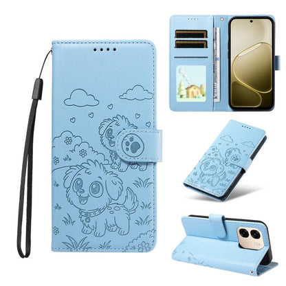 Embossed Heart Dog RFID Blocking Wallet Leather Phone Case, For OPPO A7 Pro Max 5G, For OPPO F33 Pro 5G Global, For OPPO Reno15 F Global, For OPPO Reno15 Global /15C, For OPPO A6 Pro 5G / A6X 5G Global, For OPPO Find X9, For OPPO A6 Pro 4G / 5G Global ...
