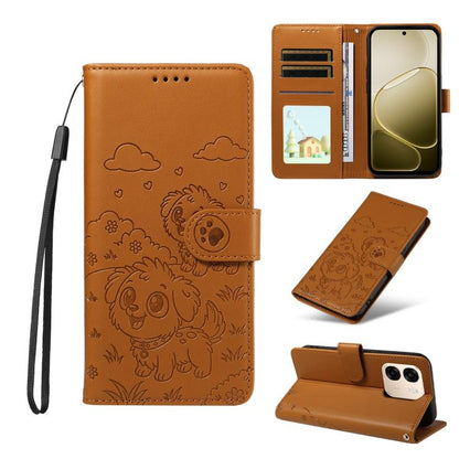 Embossed Heart Dog RFID Blocking Wallet Leather Phone Case, For OPPO A7 Pro Max 5G, For OPPO F33 Pro 5G Global, For OPPO Reno15 F Global, For OPPO Reno15 Global /15C, For OPPO A6 Pro 5G / A6X 5G Global, For OPPO Find X9, For OPPO A6 Pro 4G / 5G Global ...