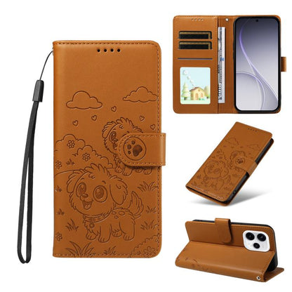 Embossed Heart Dog RFID Blocking Wallet Leather Phone Case, For OPPO A7 Pro Max 5G, For OPPO F33 Pro 5G Global, For OPPO Reno15 F Global, For OPPO Reno15 Global /15C, For OPPO A6 Pro 5G / A6X 5G Global, For OPPO Find X9, For OPPO A6 Pro 4G / 5G Global ...