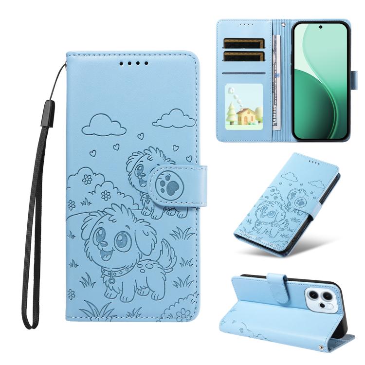 Embossed Heart Dog RFID Blocking Wallet Leather Phone Case, For OPPO A7 Pro Max 5G, For OPPO F33 Pro 5G Global, For OPPO Reno15 F Global, For OPPO Reno15 Global /15C, For OPPO A6 Pro 5G / A6X 5G Global, For OPPO Find X9, For OPPO A6 Pro 4G / 5G Global ...