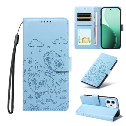 Embossed Heart Dog RFID Blocking Wallet Leather Phone Case, For OPPO A7 Pro Max 5G, For OPPO F33 Pro 5G Global, For OPPO Reno15 F Global, For OPPO Reno15 Global /15C, For OPPO A6 Pro 5G / A6X 5G Global, For OPPO Find X9, For OPPO A6 Pro 4G / 5G Global ...