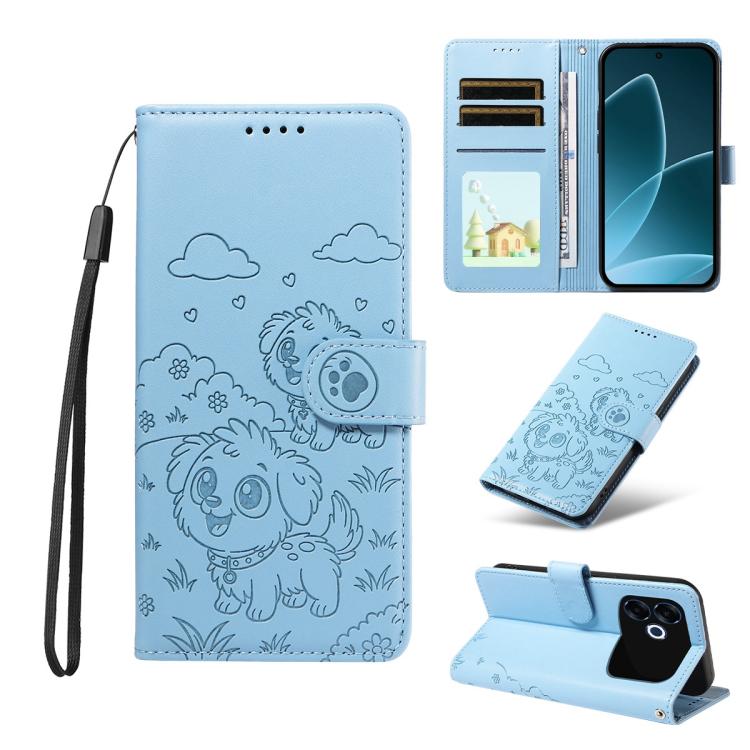 Embossed Heart Dog RFID Blocking Wallet Leather Phone Case, For OPPO A7 Pro Max 5G, For OPPO F33 Pro 5G Global, For OPPO Reno15 F Global, For OPPO Reno15 Global /15C, For OPPO A6 Pro 5G / A6X 5G Global, For OPPO Find X9, For OPPO A6 Pro 4G / 5G Global ...