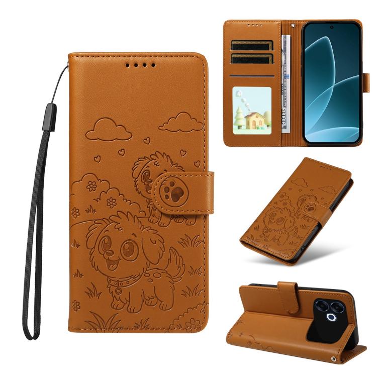 Embossed Heart Dog RFID Blocking Wallet Leather Phone Case, For OPPO A7 Pro Max 5G, For OPPO F33 Pro 5G Global, For OPPO Reno15 F Global, For OPPO Reno15 Global /15C, For OPPO A6 Pro 5G / A6X 5G Global, For OPPO Find X9, For OPPO A6 Pro 4G / 5G Global ...