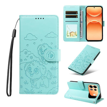 Embossed Heart Dog RFID Blocking Wallet Leather Phone Case, For OPPO A7 Pro Max 5G, For OPPO F33 Pro 5G Global, For OPPO Reno15 F Global, For OPPO Reno15 Global /15C, For OPPO A6 Pro 5G / A6X 5G Global, For OPPO Find X9, For OPPO A6 Pro 4G / 5G Global ...
