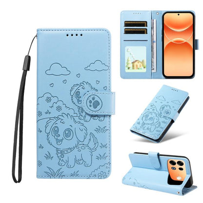 Embossed Heart Dog RFID Blocking Wallet Leather Phone Case, For OPPO A7 Pro Max 5G, For OPPO F33 Pro 5G Global, For OPPO Reno15 F Global, For OPPO Reno15 Global /15C, For OPPO A6 Pro 5G / A6X 5G Global, For OPPO Find X9, For OPPO A6 Pro 4G / 5G Global ...