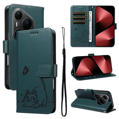 Adorable Cat Embossed Pattern Flip Leather Phone Case, For Huawei Pura 90 Pro Max 5G, For Huawei Pura 90 Pro 5G, For Huawei Pura 90 5G, For Huawei Nova 14 / Nova 14 Lite, For Huawei Pura 80 Ultra 5G, For Huawei Pura 80 Pro 5G, For Huawei Pura 80 5G