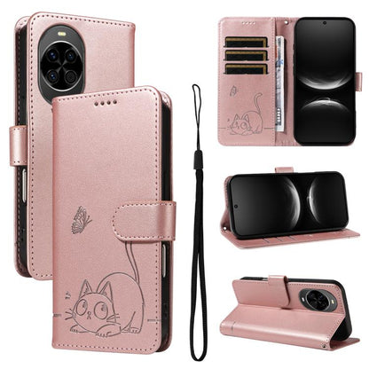 Adorable Cat Embossed Pattern Flip Leather Phone Case, For Huawei Pura 90 Pro Max 5G, For Huawei Pura 90 Pro 5G, For Huawei Pura 90 5G, For Huawei Nova 14 / Nova 14 Lite, For Huawei Pura 80 Ultra 5G, For Huawei Pura 80 Pro 5G, For Huawei Pura 80 5G