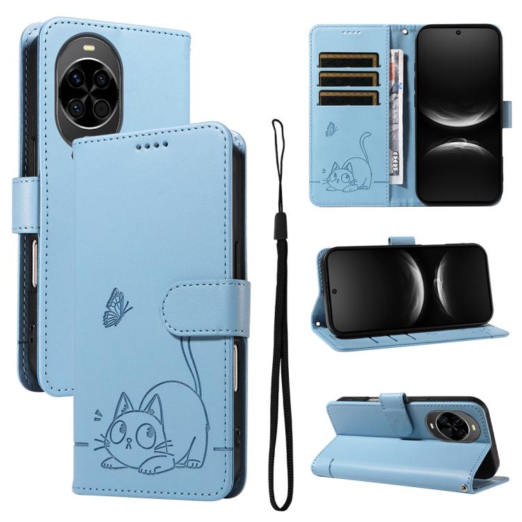 Adorable Cat Embossed Pattern Flip Leather Phone Case, For Huawei Pura 90 Pro Max 5G, For Huawei Pura 90 Pro 5G, For Huawei Pura 90 5G, For Huawei Nova 14 / Nova 14 Lite, For Huawei Pura 80 Ultra 5G, For Huawei Pura 80 Pro 5G, For Huawei Pura 80 5G