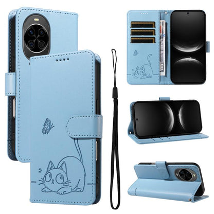 Adorable Cat Embossed Pattern Flip Leather Phone Case, For Huawei Pura 90 Pro Max 5G, For Huawei Pura 90 Pro 5G, For Huawei Pura 90 5G, For Huawei Nova 14 / Nova 14 Lite, For Huawei Pura 80 Ultra 5G, For Huawei Pura 80 Pro 5G, For Huawei Pura 80 5G