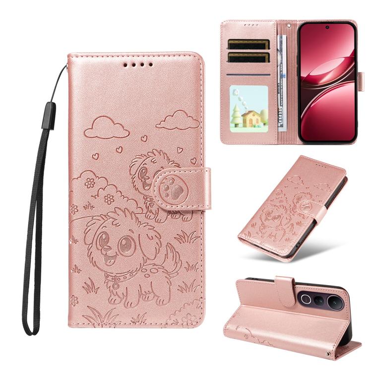 Embossed Heart Dog RFID Blocking Wallet Leather Phone Case, For vivo S2 5G / V80 Lite IN/PK, For vivo X300 E 5G, For vivo Y500 4G / iQOO Z11 5G / T5 Pro 5G, For vivo Y600 Pro 5G, For vivo Y05 4G / Y21 5G 2026, For vivo V70 FE 5G                        ...