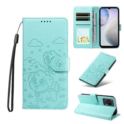 Embossed Heart Dog RFID Blocking Wallet Leather Phone Case, For vivo Y28 4G / Y37 Pro, For vivo Y03 4G / Y18 / Y18e / Y28s 5G, For vivo Y38 5G / T3X 5G / Y100+, For vivo Y100 IDN / Y200e 5G / T3 5G, For vivo Y17s / Y36i 5G / Y28 5G                     ...
