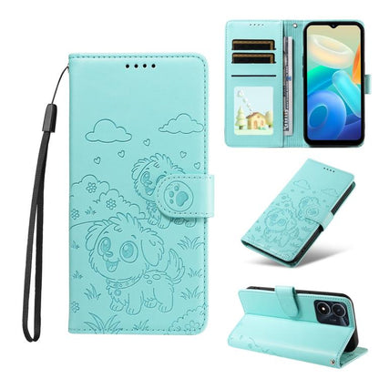 Embossed Heart Dog RFID Blocking Wallet Leather Phone Case, For vivo Y28 4G / Y37 Pro, For vivo Y03 4G / Y18 / Y18e / Y28s 5G, For vivo Y38 5G / T3X 5G / Y100+, For vivo Y100 IDN / Y200e 5G / T3 5G, For vivo Y17s / Y36i 5G / Y28 5G                     ...