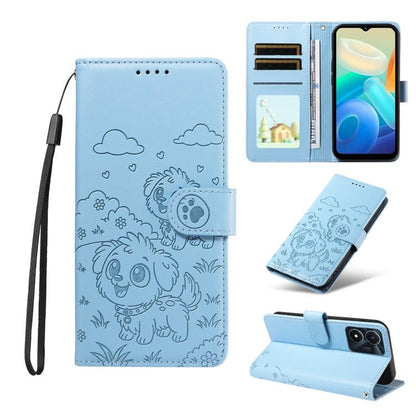 Embossed Heart Dog RFID Blocking Wallet Leather Phone Case, For vivo Y28 4G / Y37 Pro, For vivo Y03 4G / Y18 / Y18e / Y28s 5G, For vivo Y38 5G / T3X 5G / Y100+, For vivo Y100 IDN / Y200e 5G / T3 5G, For vivo Y17s / Y36i 5G / Y28 5G                     ...
