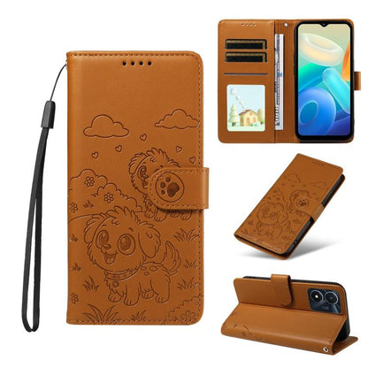 Embossed Heart Dog RFID Blocking Wallet Leather Phone Case, For vivo Y28 4G / Y37 Pro, For vivo Y03 4G / Y18 / Y18e / Y28s 5G, For vivo Y38 5G / T3X 5G / Y100+, For vivo Y100 IDN / Y200e 5G / T3 5G, For vivo Y17s / Y36i 5G / Y28 5G                     ...