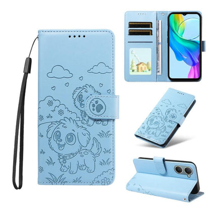 Embossed Heart Dog RFID Blocking Wallet Leather Phone Case, For vivo Y28 4G / Y37 Pro, For vivo Y03 4G / Y18 / Y18e / Y28s 5G, For vivo Y38 5G / T3X 5G / Y100+, For vivo Y100 IDN / Y200e 5G / T3 5G, For vivo Y17s / Y36i 5G / Y28 5G                     ...