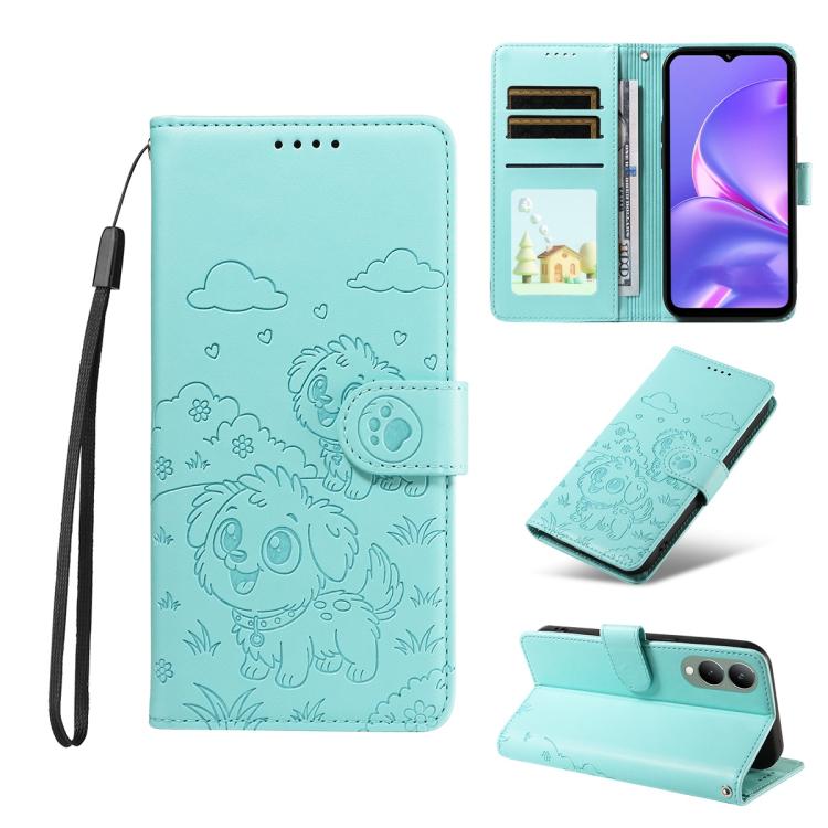 Embossed Heart Dog RFID Blocking Wallet Leather Phone Case, For vivo Y28 4G / Y37 Pro, For vivo Y03 4G / Y18 / Y18e / Y28s 5G, For vivo Y38 5G / T3X 5G / Y100+, For vivo Y100 IDN / Y200e 5G / T3 5G, For vivo Y17s / Y36i 5G / Y28 5G                     ...