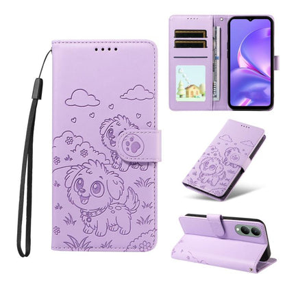 Embossed Heart Dog RFID Blocking Wallet Leather Phone Case, For vivo Y28 4G / Y37 Pro, For vivo Y03 4G / Y18 / Y18e / Y28s 5G, For vivo Y38 5G / T3X 5G / Y100+, For vivo Y100 IDN / Y200e 5G / T3 5G, For vivo Y17s / Y36i 5G / Y28 5G                     ...