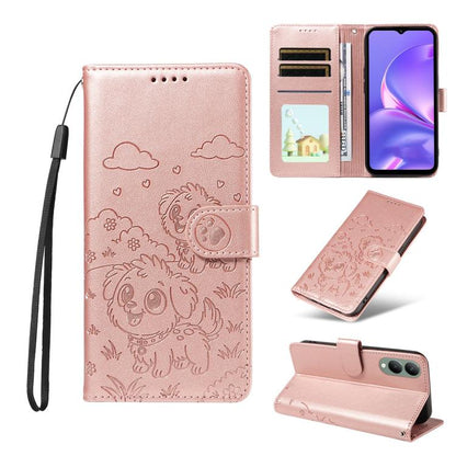 Embossed Heart Dog RFID Blocking Wallet Leather Phone Case, For vivo Y28 4G / Y37 Pro, For vivo Y03 4G / Y18 / Y18e / Y28s 5G, For vivo Y38 5G / T3X 5G / Y100+, For vivo Y100 IDN / Y200e 5G / T3 5G, For vivo Y17s / Y36i 5G / Y28 5G                     ...