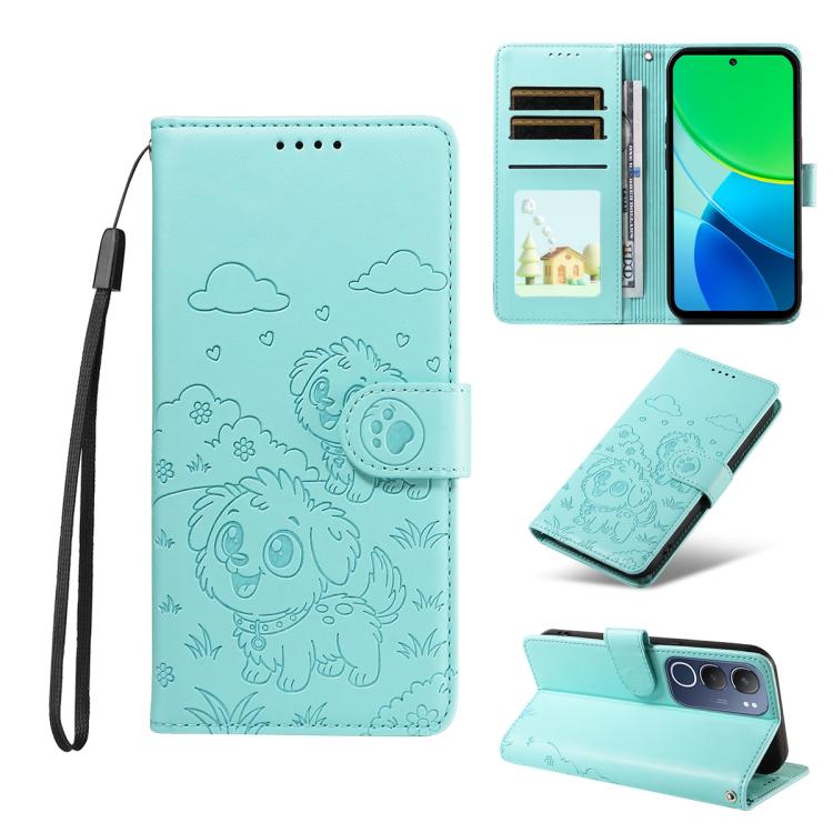 Embossed Heart Dog RFID Blocking Wallet Leather Phone Case, For vivo S2 5G / V80 Lite IN/PK, For vivo X300 E 5G, For vivo Y500 4G / iQOO Z11 5G / T5 Pro 5G, For vivo Y600 Pro 5G, For vivo Y05 4G / Y21 5G 2026, For vivo V70 FE 5G                        ...