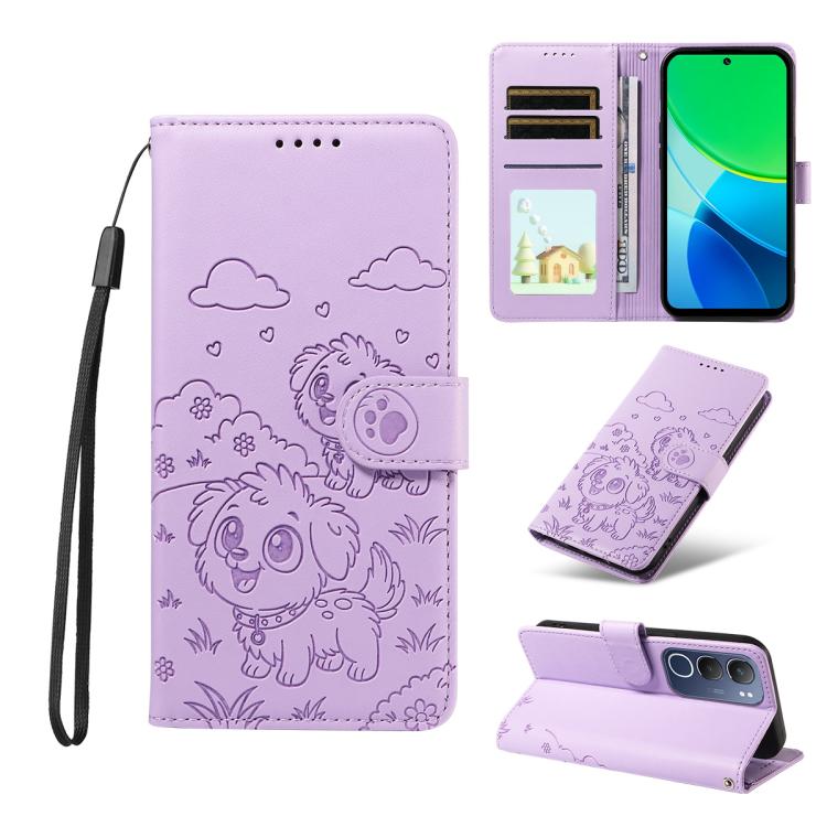 Embossed Heart Dog RFID Blocking Wallet Leather Phone Case, For vivo S2 5G / V80 Lite IN/PK, For vivo X300 E 5G, For vivo Y500 4G / iQOO Z11 5G / T5 Pro 5G, For vivo Y600 Pro 5G, For vivo Y05 4G / Y21 5G 2026, For vivo V70 FE 5G                        ...