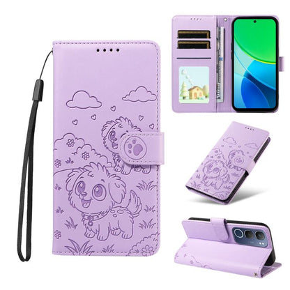 Embossed Heart Dog RFID Blocking Wallet Leather Phone Case, For vivo S2 5G / V80 Lite IN/PK, For vivo X300 E 5G, For vivo Y500 4G / iQOO Z11 5G / T5 Pro 5G, For vivo Y600 Pro 5G, For vivo Y05 4G / Y21 5G 2026, For vivo V70 FE 5G                        ...