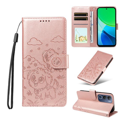Embossed Heart Dog RFID Blocking Wallet Leather Phone Case, For vivo S2 5G / V80 Lite IN/PK, For vivo X300 E 5G, For vivo Y500 4G / iQOO Z11 5G / T5 Pro 5G, For vivo Y600 Pro 5G, For vivo Y05 4G / Y21 5G 2026, For vivo V70 FE 5G                        ...