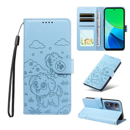 Embossed Heart Dog RFID Blocking Wallet Leather Phone Case, For vivo S2 5G / V80 Lite IN/PK, For vivo X300 E 5G, For vivo Y500 4G / iQOO Z11 5G / T5 Pro 5G, For vivo Y600 Pro 5G, For vivo Y05 4G / Y21 5G 2026, For vivo V70 FE 5G                        ...