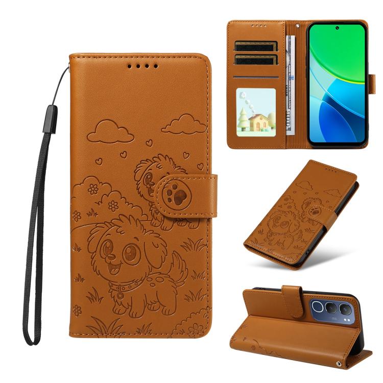 Embossed Heart Dog RFID Blocking Wallet Leather Phone Case, For vivo S2 5G / V80 Lite IN/PK, For vivo X300 E 5G, For vivo Y500 4G / iQOO Z11 5G / T5 Pro 5G, For vivo Y600 Pro 5G, For vivo Y05 4G / Y21 5G 2026, For vivo V70 FE 5G                        ...