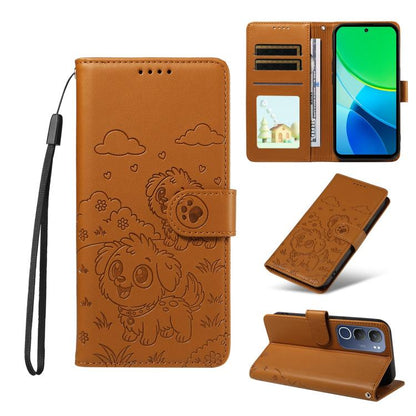 Embossed Heart Dog RFID Blocking Wallet Leather Phone Case, For vivo S2 5G / V80 Lite IN/PK, For vivo X300 E 5G, For vivo Y500 4G / iQOO Z11 5G / T5 Pro 5G, For vivo Y600 Pro 5G, For vivo Y05 4G / Y21 5G 2026, For vivo V70 FE 5G                        ...