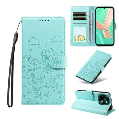 Embossed Heart Dog RFID Blocking Wallet Leather Phone Case, For vivo Y28 4G / Y37 Pro, For vivo Y03 4G / Y18 / Y18e / Y28s 5G, For vivo Y38 5G / T3X 5G / Y100+, For vivo Y100 IDN / Y200e 5G / T3 5G, For vivo Y17s / Y36i 5G / Y28 5G                     ...