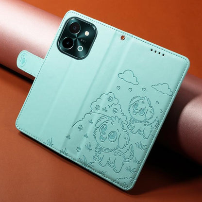 Embossed Heart Dog RFID Blocking Wallet Leather Phone Case, For vivo Y28 4G / Y37 Pro, For vivo Y03 4G / Y18 / Y18e / Y28s 5G, For vivo Y38 5G / T3X 5G / Y100+, For vivo Y100 IDN / Y200e 5G / T3 5G, For vivo Y17s / Y36i 5G / Y28 5G                     ...