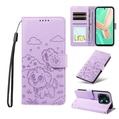 Embossed Heart Dog RFID Blocking Wallet Leather Phone Case, For vivo Y28 4G / Y37 Pro, For vivo Y03 4G / Y18 / Y18e / Y28s 5G, For vivo Y38 5G / T3X 5G / Y100+, For vivo Y100 IDN / Y200e 5G / T3 5G, For vivo Y17s / Y36i 5G / Y28 5G                     ...