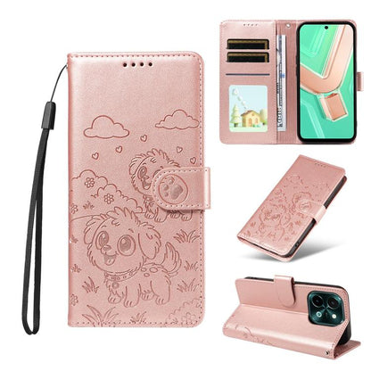 Embossed Heart Dog RFID Blocking Wallet Leather Phone Case, For vivo Y28 4G / Y37 Pro, For vivo Y03 4G / Y18 / Y18e / Y28s 5G, For vivo Y38 5G / T3X 5G / Y100+, For vivo Y100 IDN / Y200e 5G / T3 5G, For vivo Y17s / Y36i 5G / Y28 5G                     ...