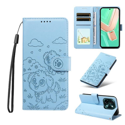 Embossed Heart Dog RFID Blocking Wallet Leather Phone Case, For vivo Y28 4G / Y37 Pro, For vivo Y03 4G / Y18 / Y18e / Y28s 5G, For vivo Y38 5G / T3X 5G / Y100+, For vivo Y100 IDN / Y200e 5G / T3 5G, For vivo Y17s / Y36i 5G / Y28 5G                     ...