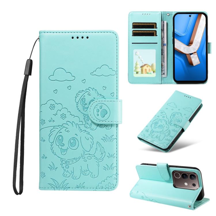 Embossed Heart Dog RFID Blocking Wallet Leather Phone Case, For vivo S2 5G / V80 Lite IN/PK, For vivo X300 E 5G, For vivo Y500 4G / iQOO Z11 5G / T5 Pro 5G, For vivo Y600 Pro 5G, For vivo Y05 4G / Y21 5G 2026, For vivo V70 FE 5G                        ...
