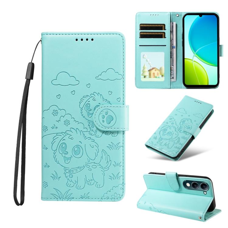 Embossed Heart Dog RFID Blocking Wallet Leather Phone Case, For vivo S2 5G / V80 Lite IN/PK, For vivo X300 E 5G, For vivo Y500 4G / iQOO Z11 5G / T5 Pro 5G, For vivo Y600 Pro 5G, For vivo Y05 4G / Y21 5G 2026, For vivo V70 FE 5G                        ...