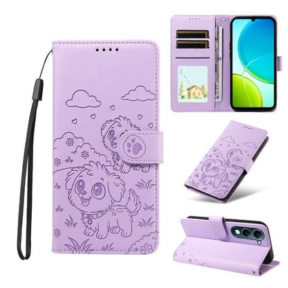 Embossed Heart Dog RFID Blocking Wallet Leather Phone Case, For vivo S2 5G / V80 Lite IN/PK, For vivo X300 E 5G, For vivo Y500 4G / iQOO Z11 5G / T5 Pro 5G, For vivo Y600 Pro 5G, For vivo Y05 4G / Y21 5G 2026, For vivo V70 FE 5G                        ...