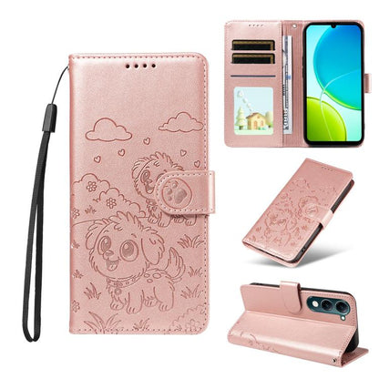 Embossed Heart Dog RFID Blocking Wallet Leather Phone Case, For vivo S2 5G / V80 Lite IN/PK, For vivo X300 E 5G, For vivo Y500 4G / iQOO Z11 5G / T5 Pro 5G, For vivo Y600 Pro 5G, For vivo Y05 4G / Y21 5G 2026, For vivo V70 FE 5G                        ...