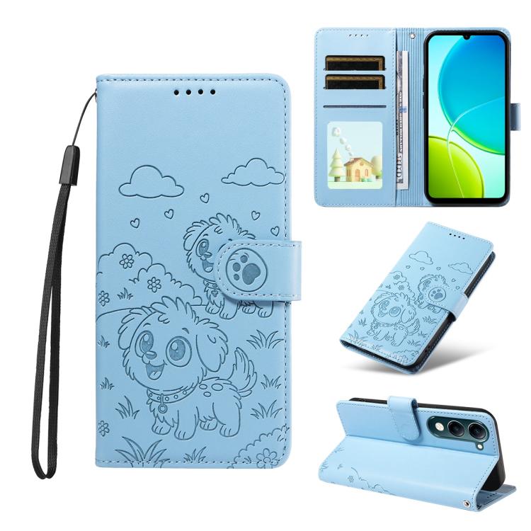 Embossed Heart Dog RFID Blocking Wallet Leather Phone Case, For vivo S2 5G / V80 Lite IN/PK, For vivo X300 E 5G, For vivo Y500 4G / iQOO Z11 5G / T5 Pro 5G, For vivo Y600 Pro 5G, For vivo Y05 4G / Y21 5G 2026, For vivo V70 FE 5G                        ...