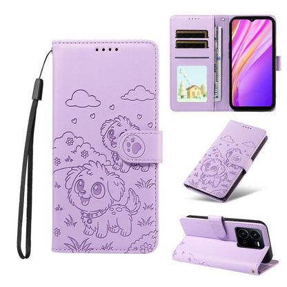 Embossed Heart Dog RFID Blocking Wallet Leather Phone Case, For vivo Y28 4G / Y37 Pro, For vivo Y03 4G / Y18 / Y18e / Y28s 5G, For vivo Y38 5G / T3X 5G / Y100+, For vivo Y100 IDN / Y200e 5G / T3 5G, For vivo Y17s / Y36i 5G / Y28 5G                     ...