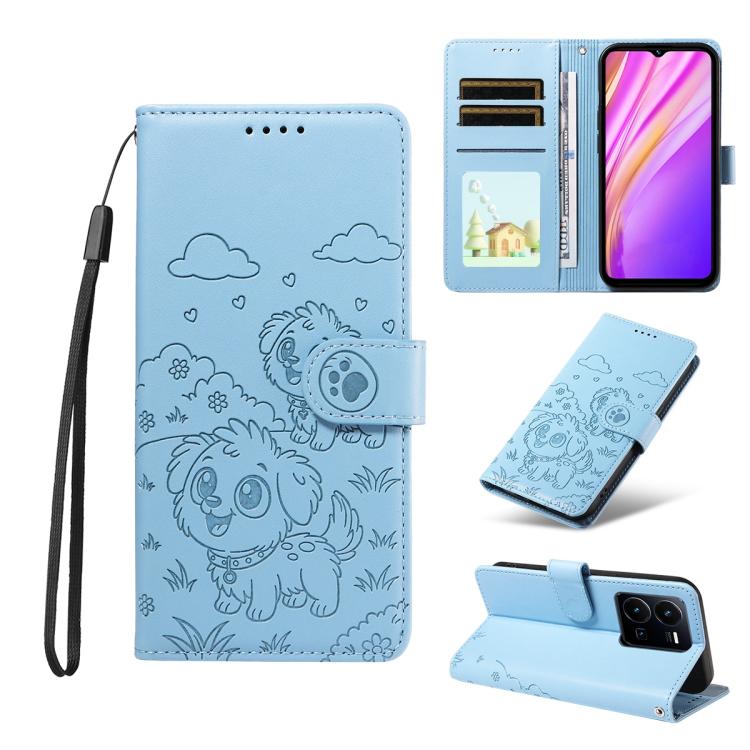 Embossed Heart Dog RFID Blocking Wallet Leather Phone Case, For vivo Y28 4G / Y37 Pro, For vivo Y03 4G / Y18 / Y18e / Y28s 5G, For vivo Y38 5G / T3X 5G / Y100+, For vivo Y100 IDN / Y200e 5G / T3 5G, For vivo Y17s / Y36i 5G / Y28 5G                     ...