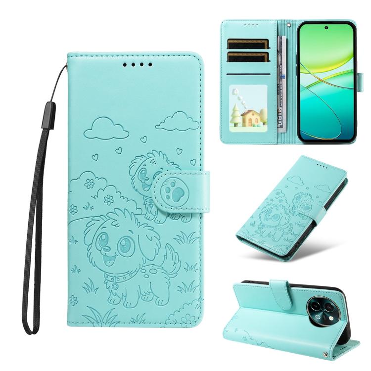Embossed Heart Dog RFID Blocking Wallet Leather Phone Case, For vivo Y28 4G / Y37 Pro, For vivo Y03 4G / Y18 / Y18e / Y28s 5G, For vivo Y38 5G / T3X 5G / Y100+, For vivo Y100 IDN / Y200e 5G / T3 5G, For vivo Y17s / Y36i 5G / Y28 5G                     ...