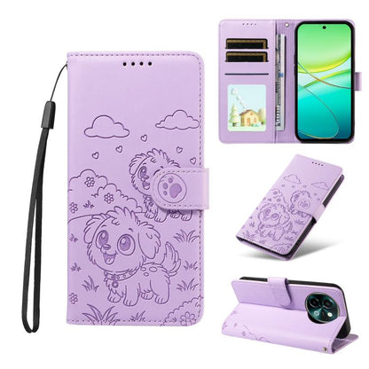 Embossed Heart Dog RFID Blocking Wallet Leather Phone Case, For vivo Y28 4G / Y37 Pro, For vivo Y03 4G / Y18 / Y18e / Y28s 5G, For vivo Y38 5G / T3X 5G / Y100+, For vivo Y100 IDN / Y200e 5G / T3 5G, For vivo Y17s / Y36i 5G / Y28 5G                     ...