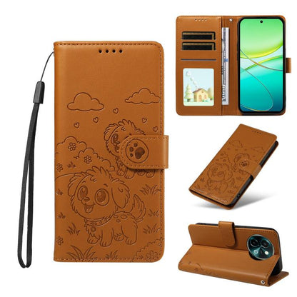 Embossed Heart Dog RFID Blocking Wallet Leather Phone Case, For vivo Y28 4G / Y37 Pro, For vivo Y03 4G / Y18 / Y18e / Y28s 5G, For vivo Y38 5G / T3X 5G / Y100+, For vivo Y100 IDN / Y200e 5G / T3 5G, For vivo Y17s / Y36i 5G / Y28 5G                     ...