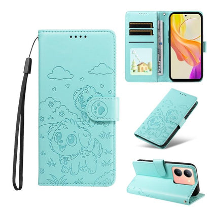 Embossed Heart Dog RFID Blocking Wallet Leather Phone Case, For vivo Y28 4G / Y37 Pro, For vivo Y03 4G / Y18 / Y18e / Y28s 5G, For vivo Y38 5G / T3X 5G / Y100+, For vivo Y100 IDN / Y200e 5G / T3 5G, For vivo Y17s / Y36i 5G / Y28 5G                     ...