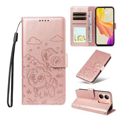 Embossed Heart Dog RFID Blocking Wallet Leather Phone Case, For vivo Y28 4G / Y37 Pro, For vivo Y03 4G / Y18 / Y18e / Y28s 5G, For vivo Y38 5G / T3X 5G / Y100+, For vivo Y100 IDN / Y200e 5G / T3 5G, For vivo Y17s / Y36i 5G / Y28 5G                     ...