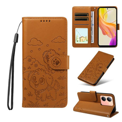 Embossed Heart Dog RFID Blocking Wallet Leather Phone Case, For vivo Y28 4G / Y37 Pro, For vivo Y03 4G / Y18 / Y18e / Y28s 5G, For vivo Y38 5G / T3X 5G / Y100+, For vivo Y100 IDN / Y200e 5G / T3 5G, For vivo Y17s / Y36i 5G / Y28 5G                     ...