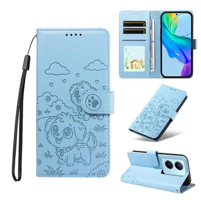 Embossed Heart Dog RFID Blocking Wallet Leather Phone Case, For vivo Y28 4G / Y37 Pro, For vivo Y03 4G / Y18 / Y18e / Y28s 5G, For vivo Y38 5G / T3X 5G / Y100+, For vivo Y100 IDN / Y200e 5G / T3 5G, For vivo Y17s / Y36i 5G / Y28 5G                     ...