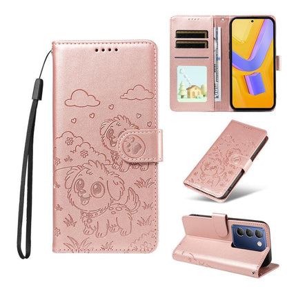 Embossed Heart Dog RFID Blocking Wallet Leather Phone Case, For vivo Y28 4G / Y37 Pro, For vivo Y03 4G / Y18 / Y18e / Y28s 5G, For vivo Y38 5G / T3X 5G / Y100+, For vivo Y100 IDN / Y200e 5G / T3 5G, For vivo Y17s / Y36i 5G / Y28 5G                     ...
